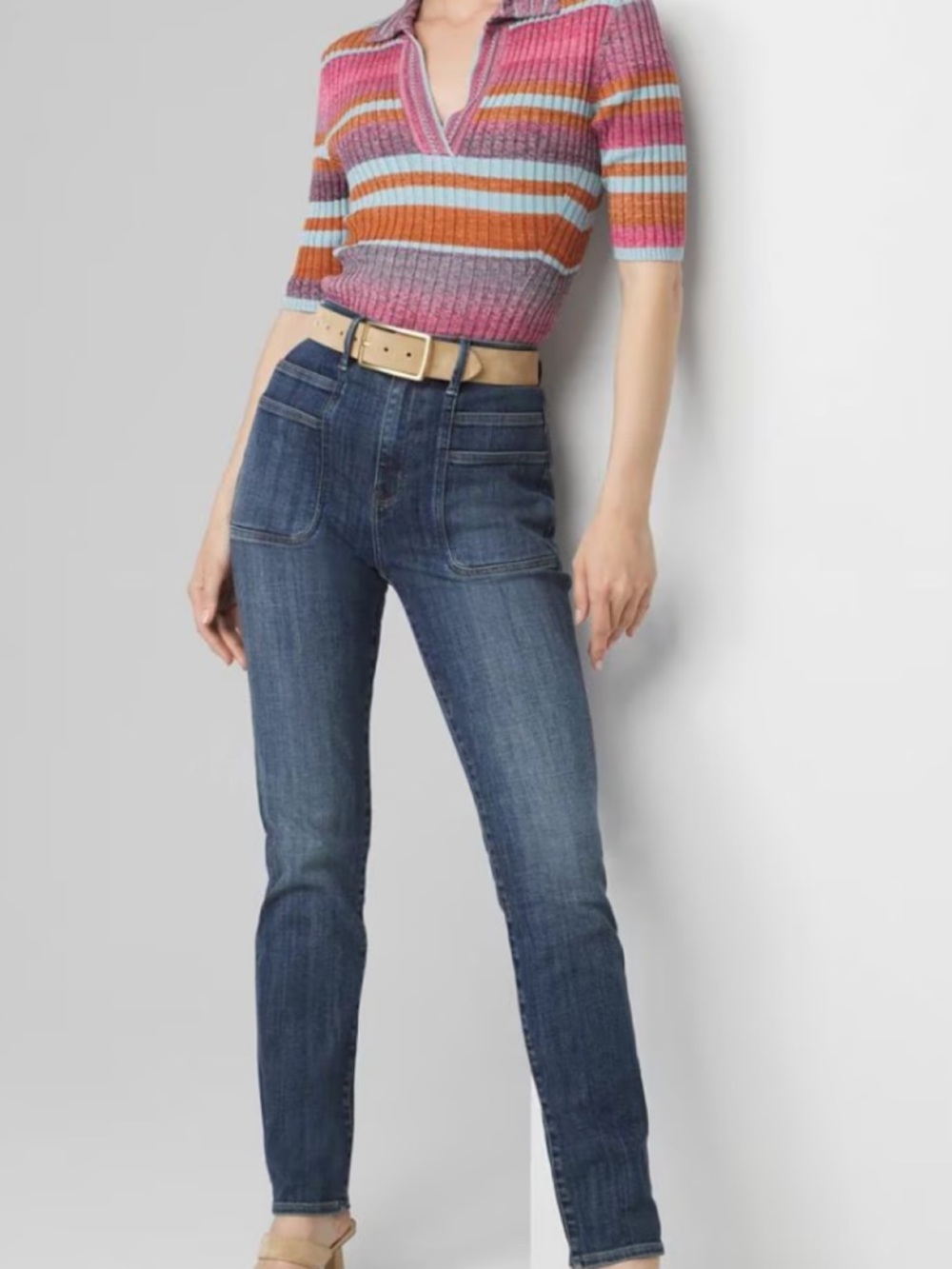WHITE HOUSE BLACK MARKET extra high rise slim double pocket jeans Bastille-6-NWT